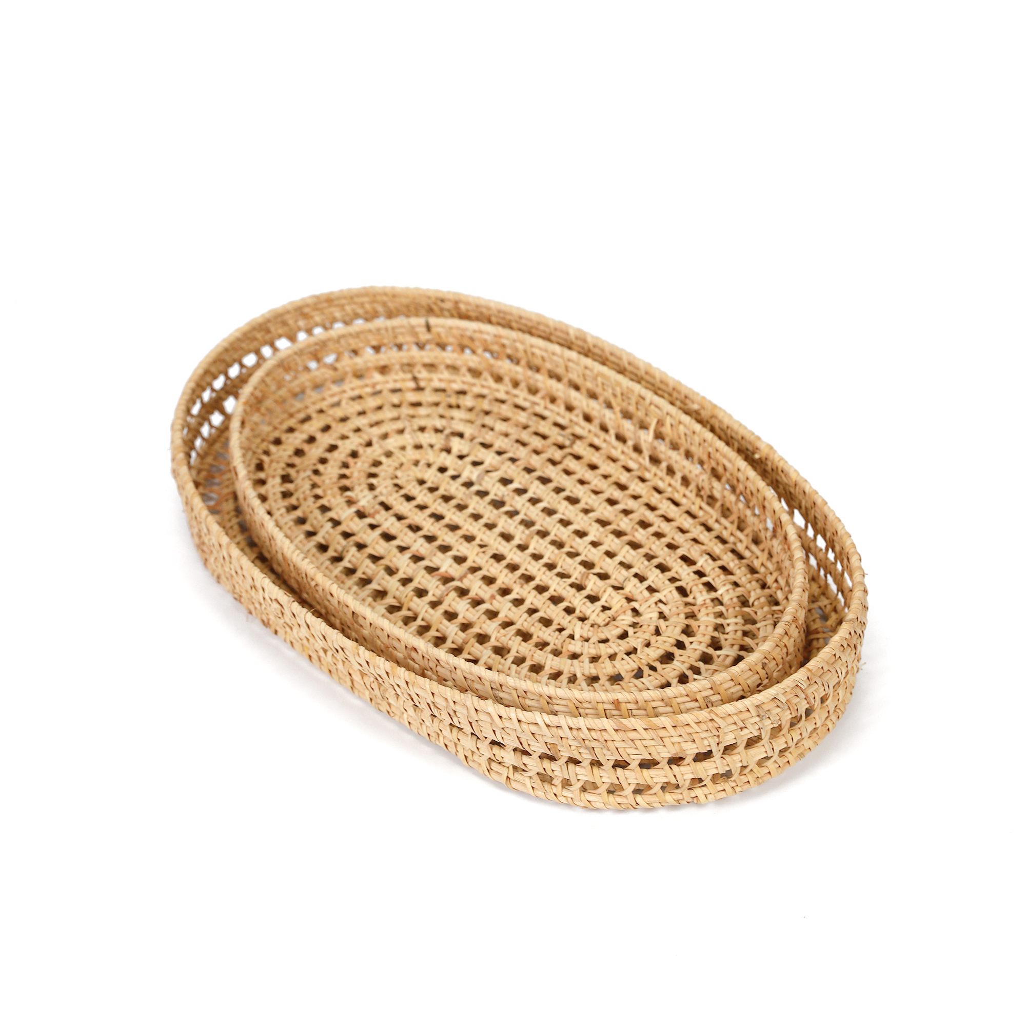 Oval Woven Rattan Handmade Serving Tray ST212241